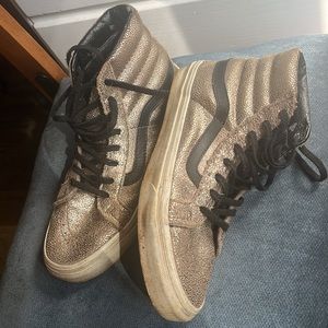 Gold Vans! pebble-textured Vans women’s size 6.5